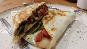 Vegetable burrito at Canttú in Huaraz