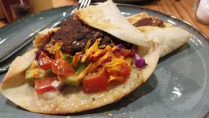 Tofu black bean burrito at Canttú in Huaraz