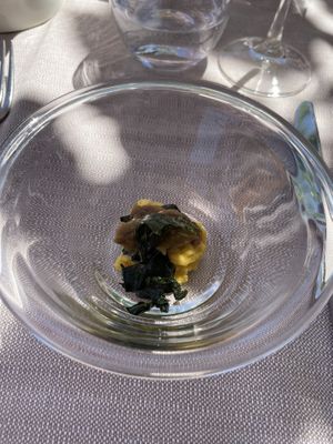 Saluto dello chef (purea di ceci, paté di melanzane e cavolo nero) (vegano)  at Bigatt in Paradiso