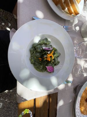 Gnocchi all’ortica con sedano (vegano)  at Bigatt in Paradiso