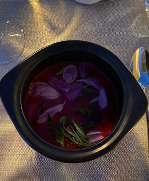 Gazpacho di barbabietola at Bigatt in Paradiso