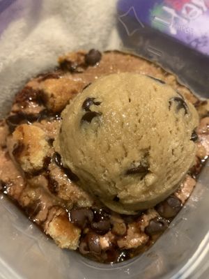 Cookie dough with a Twix roll underneath.   at Cinnaholic in Des Moines