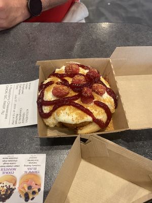 Raspberry Cheesecake Roll  at Cinnaholic in Des Moines