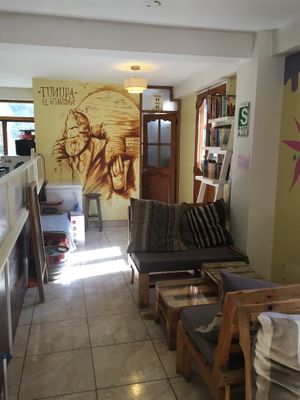 Inside 2nd floor at Sunshine Cafe in Ollantaytambo