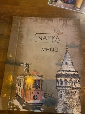 English menu  at NAKKA in Istanbul