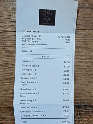  at Roundhill Restaurant in Brighton