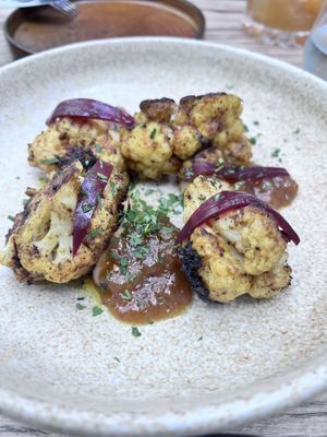 Curried cauliflower   at Roundhill Restaurant in Brighton