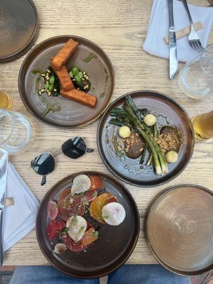 The first few items to arrive   at Roundhill Restaurant in Brighton