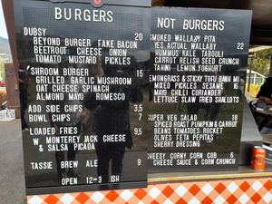 Menu at Dubsy's in Berriedale