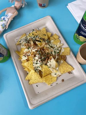 Nachos with the a vegan Brie sauce - delicious!  at Hemp Food in Troyes