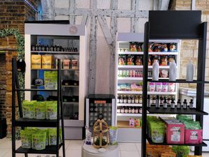 Shop corner at Hemp Food in Troyes