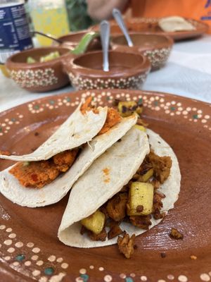 Chickpea and soy tacos   at Azul in Puerto Vallarta