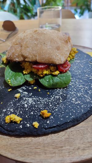 Scrambled tofu sandwich at PlantEat /it/ in Constanta