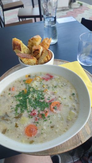 Quinoa-vegetable soup at PlantEat /it/ in Constanta