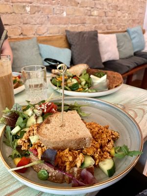 Omelette and the BBQ sandwich   at Easy Peasy in Berlin
