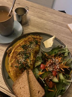 Chickpea omelette   at Easy Peasy in Berlin