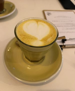 Tumeric latte  at Easy Peasy in Berlin