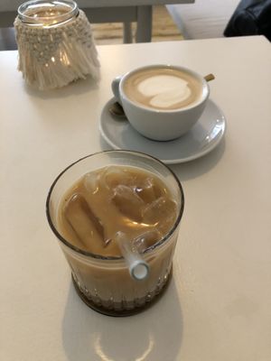 Iced americano with pea drink and americano   at Easy Peasy in Berlin