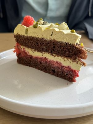  Raspberry pistachio cake  at Easy Peasy in Berlin
