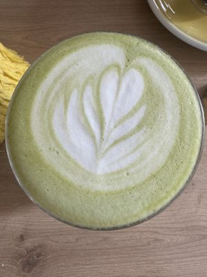 Matcha with soy  at Easy Peasy in Berlin