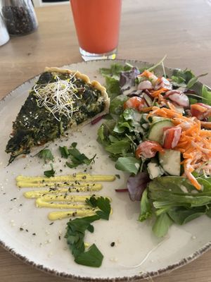 Quiche with salad, tahini lemon dressing   at Easy Peasy in Berlin