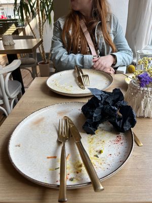 Food so lovely I forgot take a photo before !  at Easy Peasy in Berlin