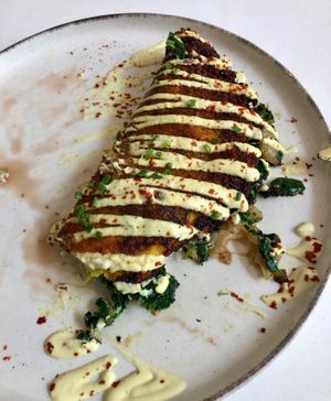Omelette mit Spinat at Easy Peasy in Berlin