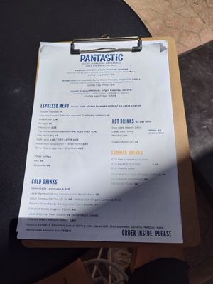Menú - Drinks 🍵 at Pantastic in Ibiza