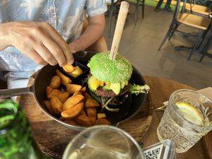 Vegan burger  at New York 3 in Benidorm