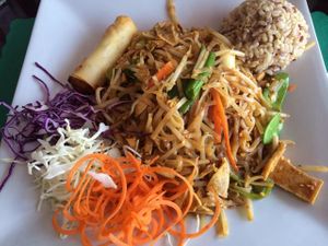 Pad Thai lunch special at Charm Vegan in South Pasadena