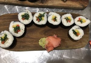 Treehugger!  I’ve heard mixed things from the staff about the tempura batter containing egg, so I opt to have the mushrooms  at Dashi in St Croix
