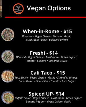 Vegan Options 4/2022 at Urban Pie in Cedar Falls