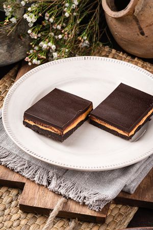 Vegan Peanut Butter Slice 60k - Gluten-free too at Eastern & Oriental Tea House and Coffee Parlour in Hanoi