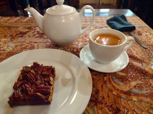 Pecan bar and jasmine tea at Eastern & Oriental Tea House and Coffee Parlour in Hanoi