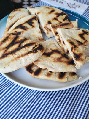 Hot pita at Fish and Grill Dunava in Vidin