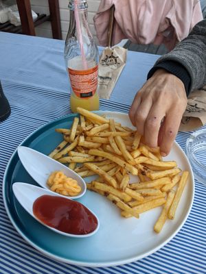 Truffles fries (not so tasty) at Fish and Grill Dunava in Vidin