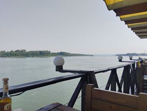 View of the Danube from the restaurant at Fish and Grill Dunava in Vidin