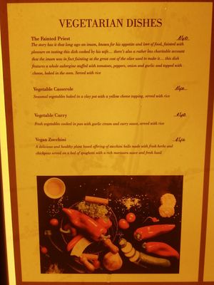 Explicitly vegan option on menu (a rarity in Kalkan) at Seaport Restaurant in Kalkan