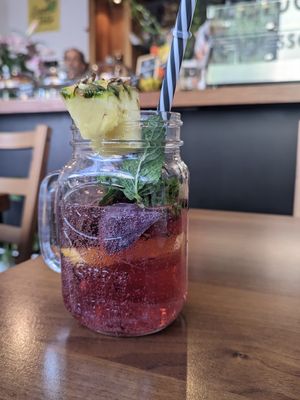 Sparkling watermelon juice at Green Taste in Innsbruck