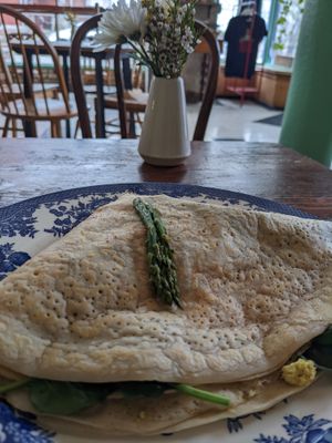 Vegan Crepe Benedict at Seven Swans Creperie in Kansas City