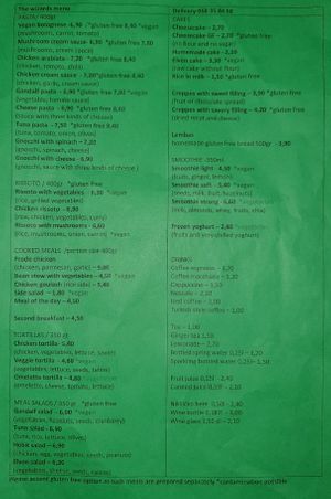 Menù at Gandalf Food in Podgorica