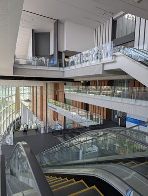 the cafeteria is located at the last floor of the museum at Miraikan Kitchen in Tokyo