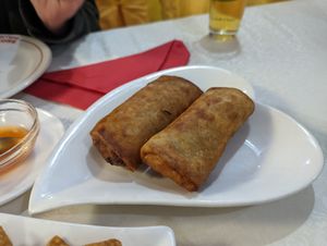 Auch die veganen Frühlingsrollen sind hier nur zu empfehlen! at Hong Kong in Fuerteventura