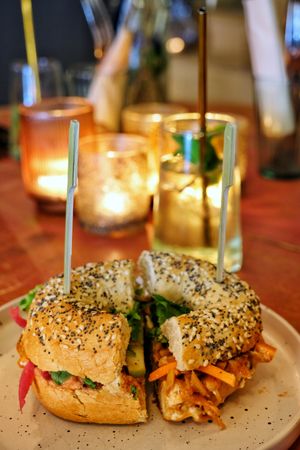 Yummie bagels at Vegan in Bruges in Bruges