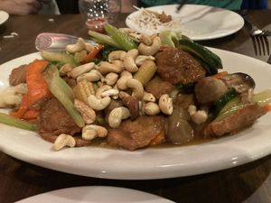 Cashew Chicken at Blossom Vegetarian in Renton