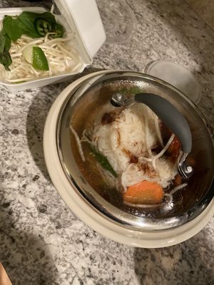 Chicken pho take out   at Blossom Vegetarian in Renton