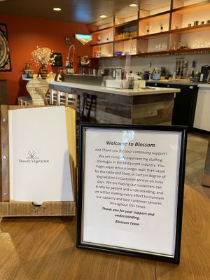 Welcome  at Blossom Vegetarian in Renton