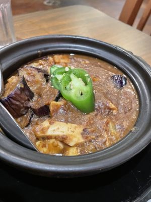 Fermented bean curd with eggplant   at Blossom Vegetarian in Renton