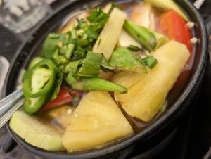 Hot and sour soup at Blossom Vegetarian in Renton