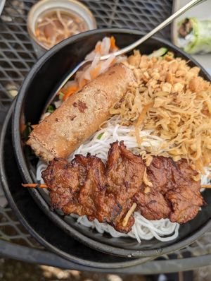 Vermicelli combo with/veggie meat at Blossom Vegetarian in Renton